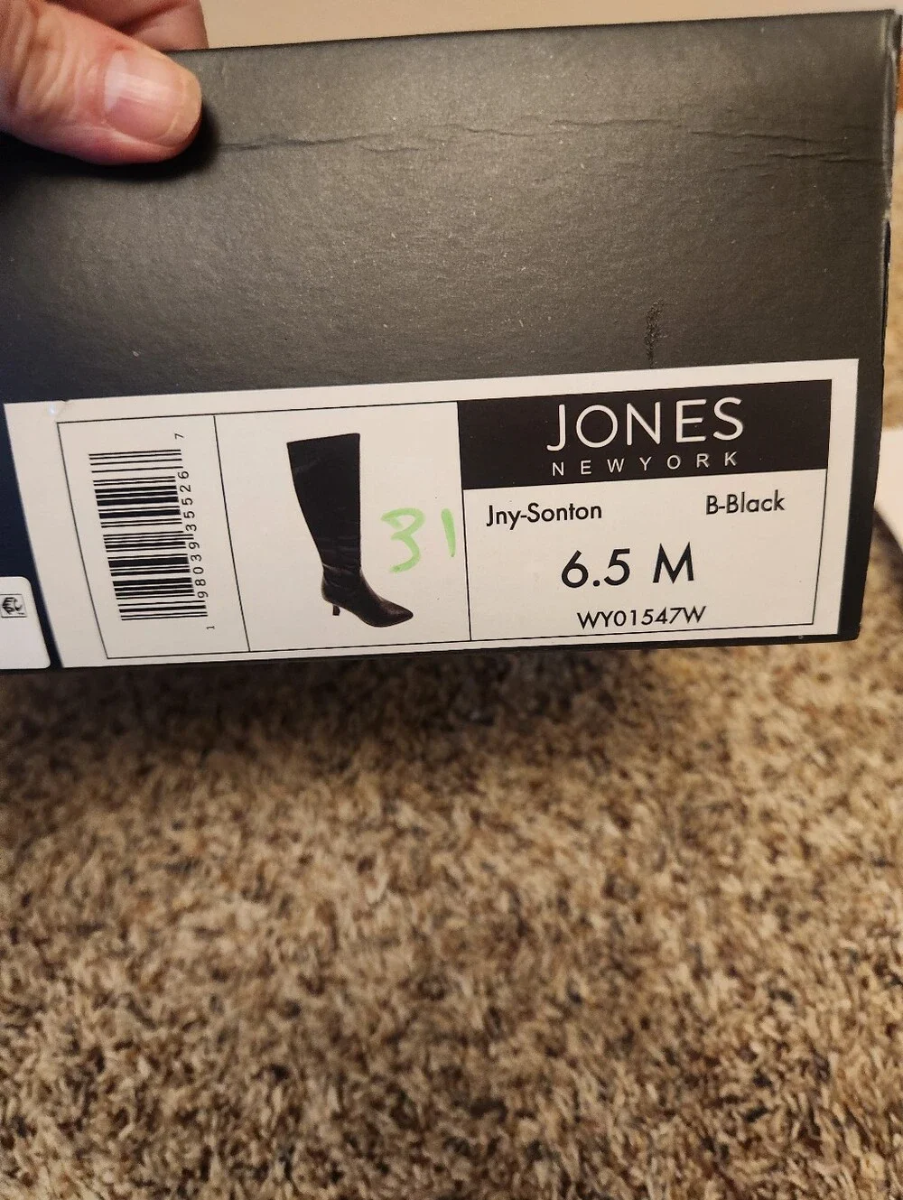 Jones New York Black Knee High Dress Boots New In Box Size 6.5